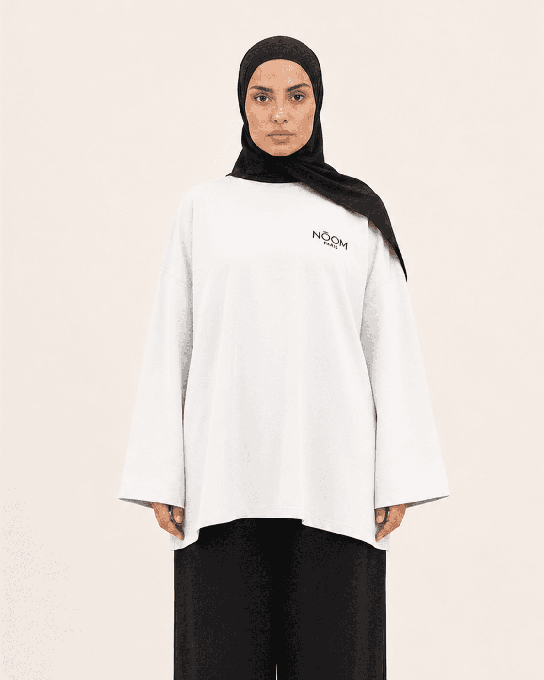 T-shirt oversize manches longues, coloris Blanc